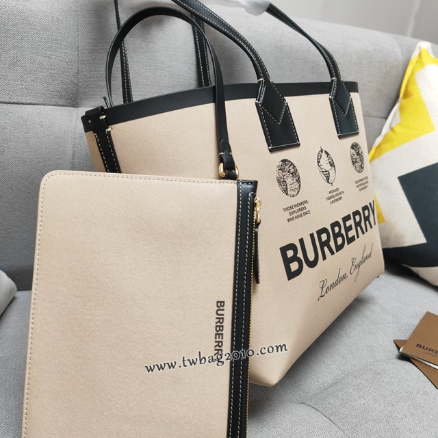 Burberry專門店新款小號托特包 巴寶莉棉質帆布手提購物袋 yxb1400